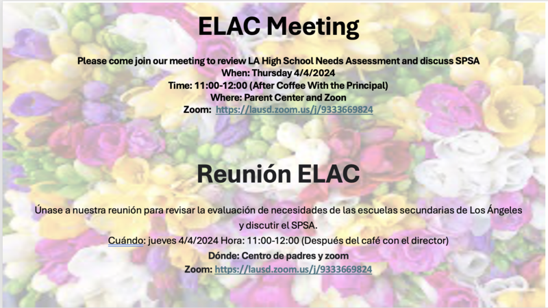 ELAC  Meeting 4/4/2024