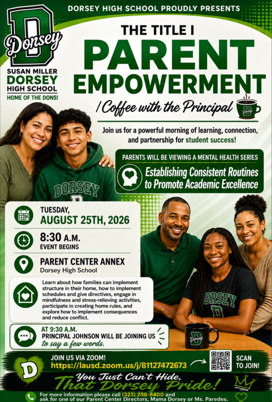 Parent Empowerment Meeting Flyer Coffee with the Principal Flyer - English