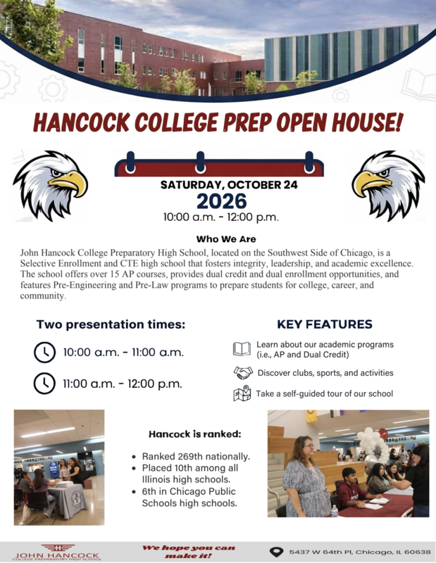 Open House will be Oct 24 @ 10am