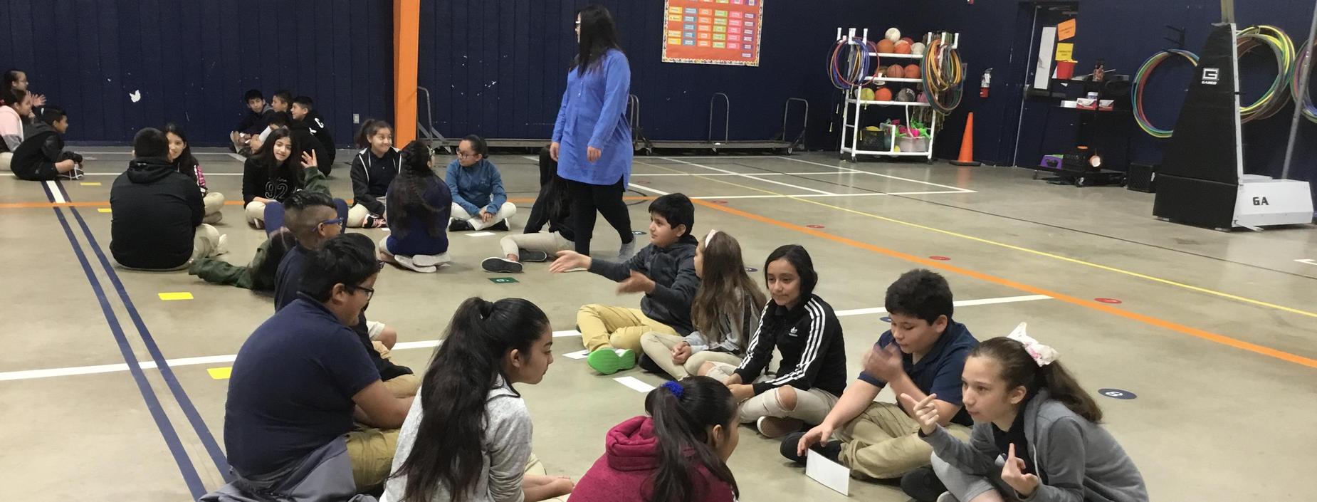 Image of students reviewing science vocabulary