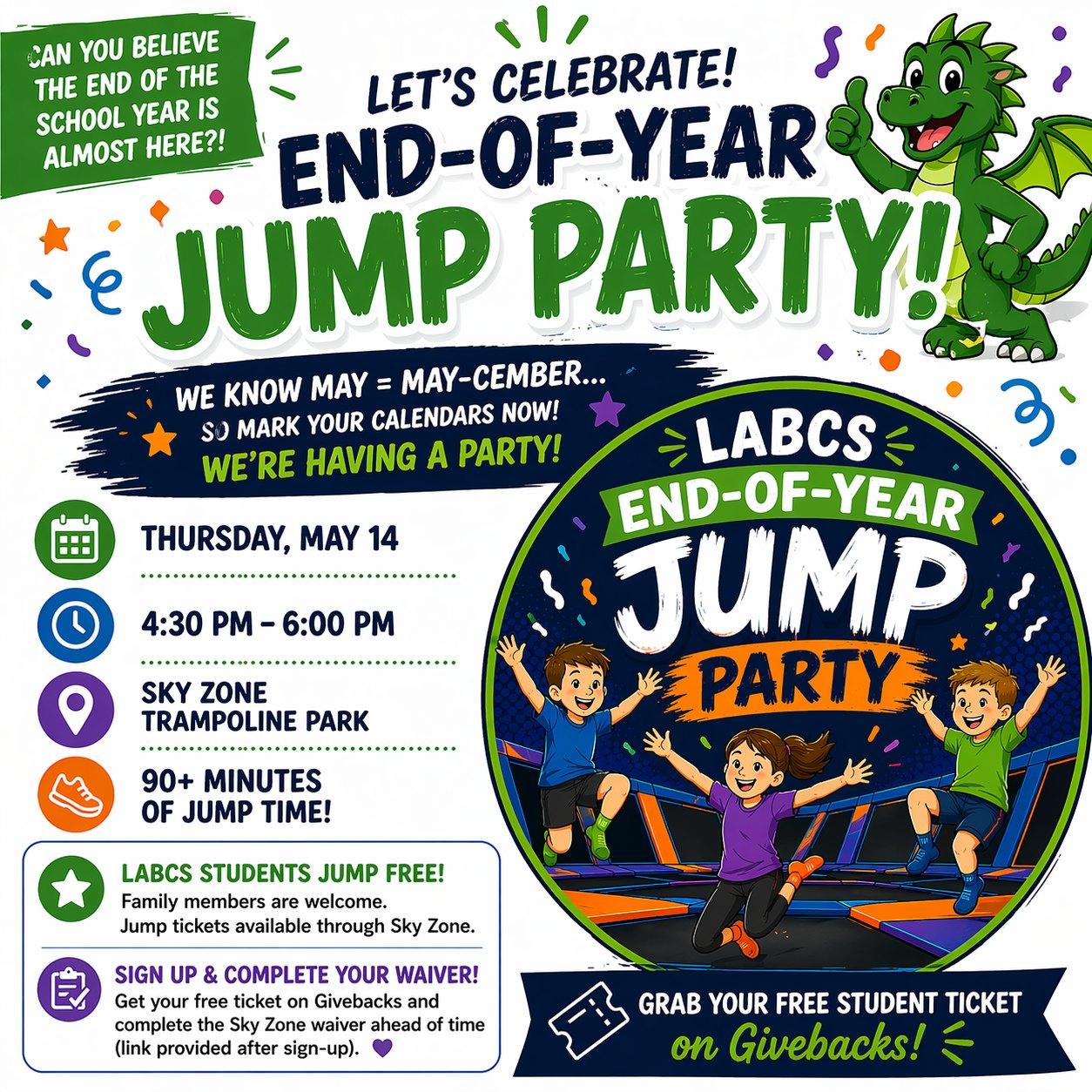 PTA End-of-Year Party - Thursday, 5-14-26