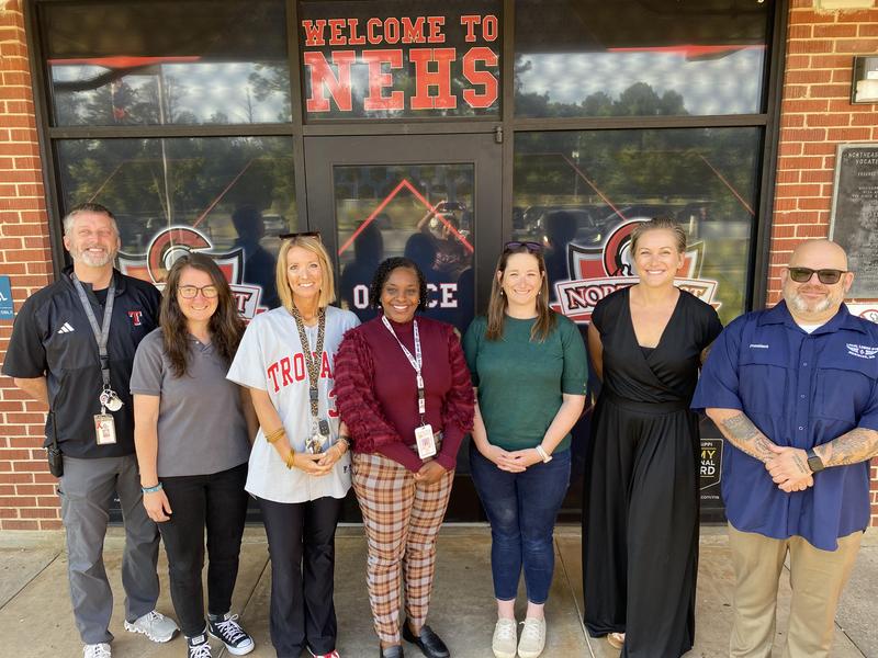 Northeast High School Administrators Joining the LCSD Child Nutrition Director and Generous Community Donors with Military Affiliations