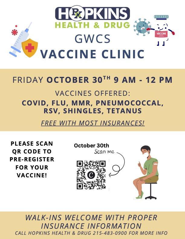 VACCINE CLINIC  at GWCS! Featured Photo
