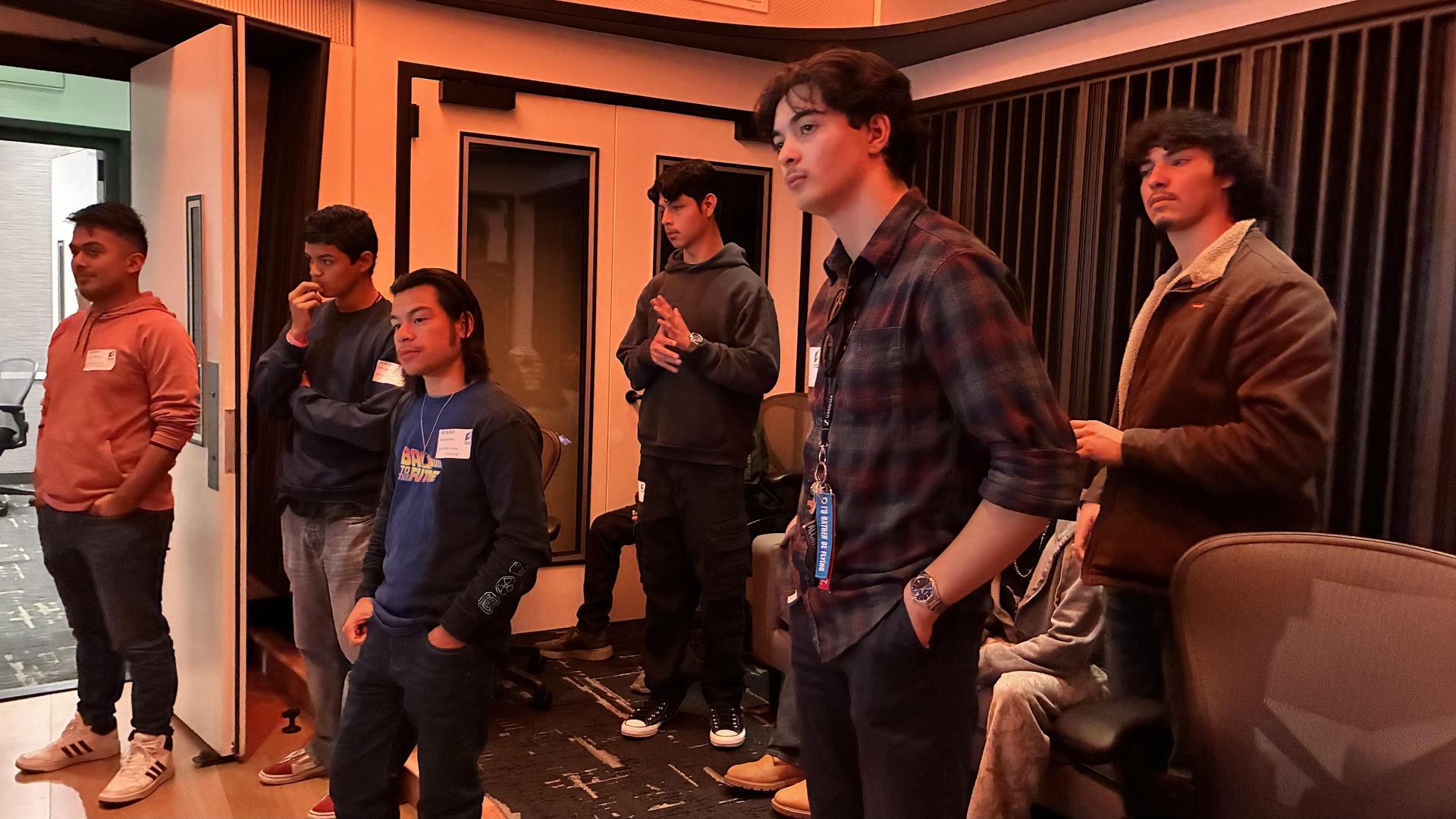 Audio Production students at Sony Pictures Sound Lot in Culver City