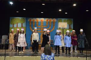 The girls dancing to Galei during their chumash play