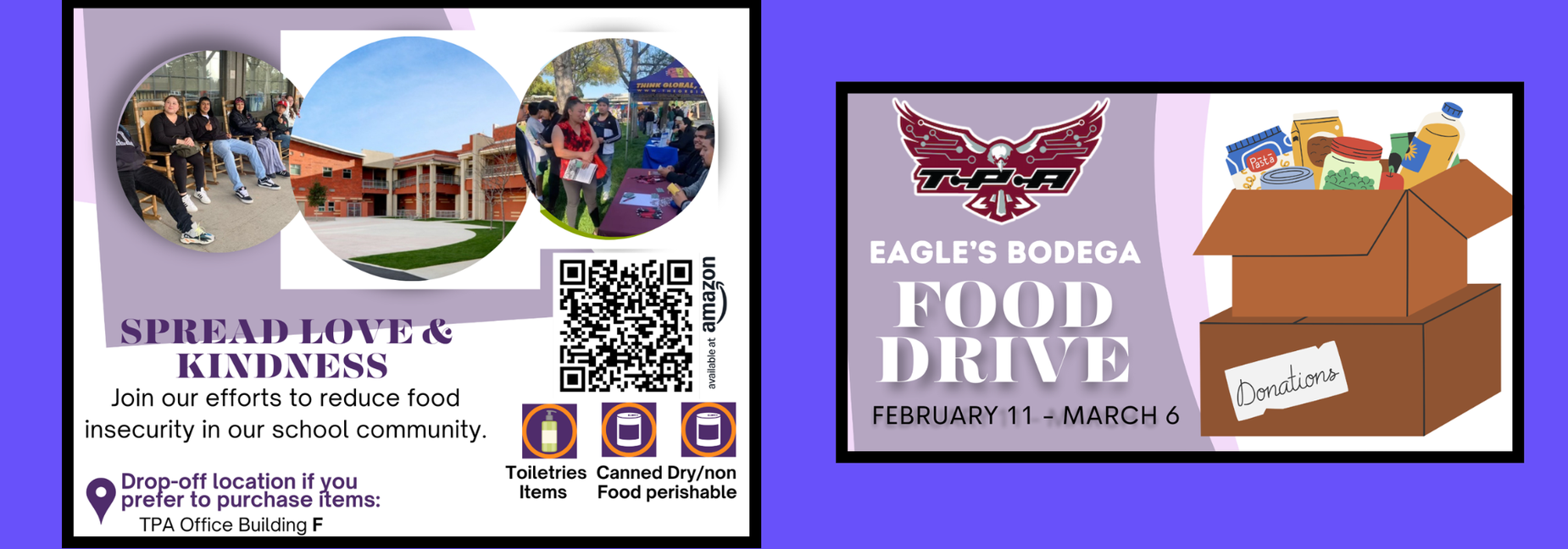 TPA's Food Drive from February 11th  to March 6th, 2026
