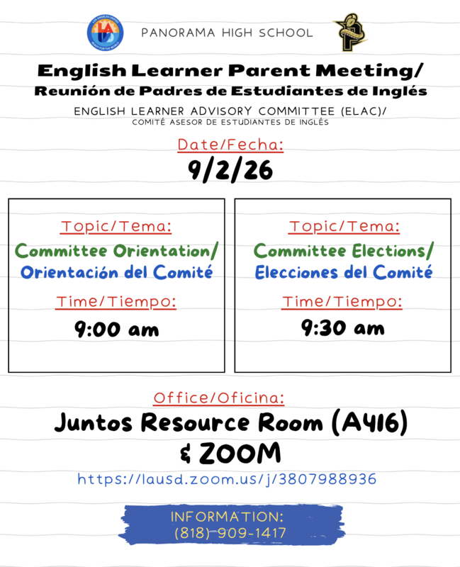 ELAC Parent Meeting 9-2-26 9am