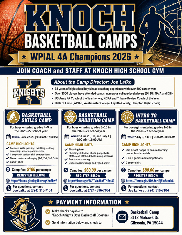 flyer for basketball camp - information in post
