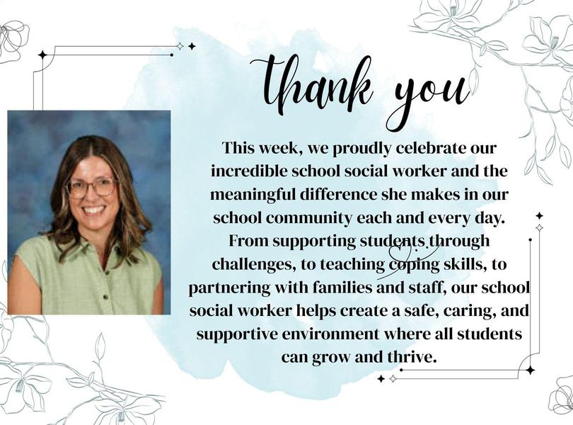 Thank you to our school social worker!