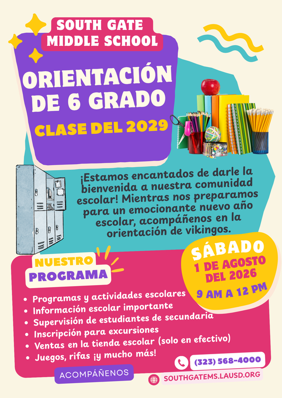 6th grade orientation flyer
