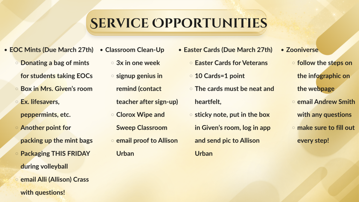 Service Opportunites