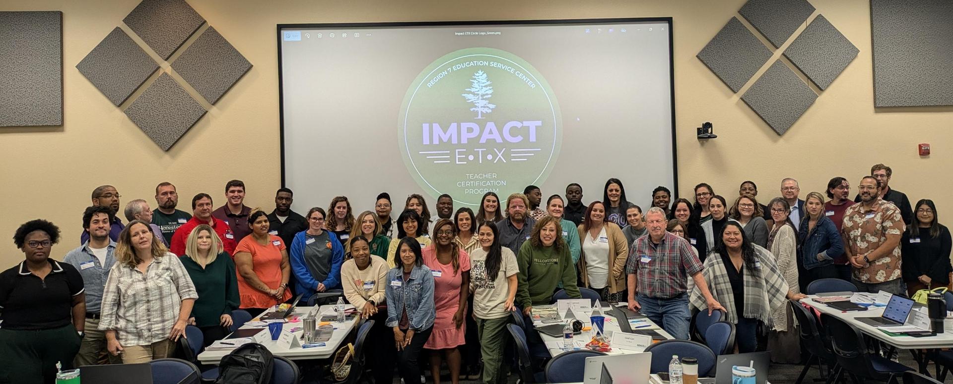 Group photo of teacher candidates at orientation.