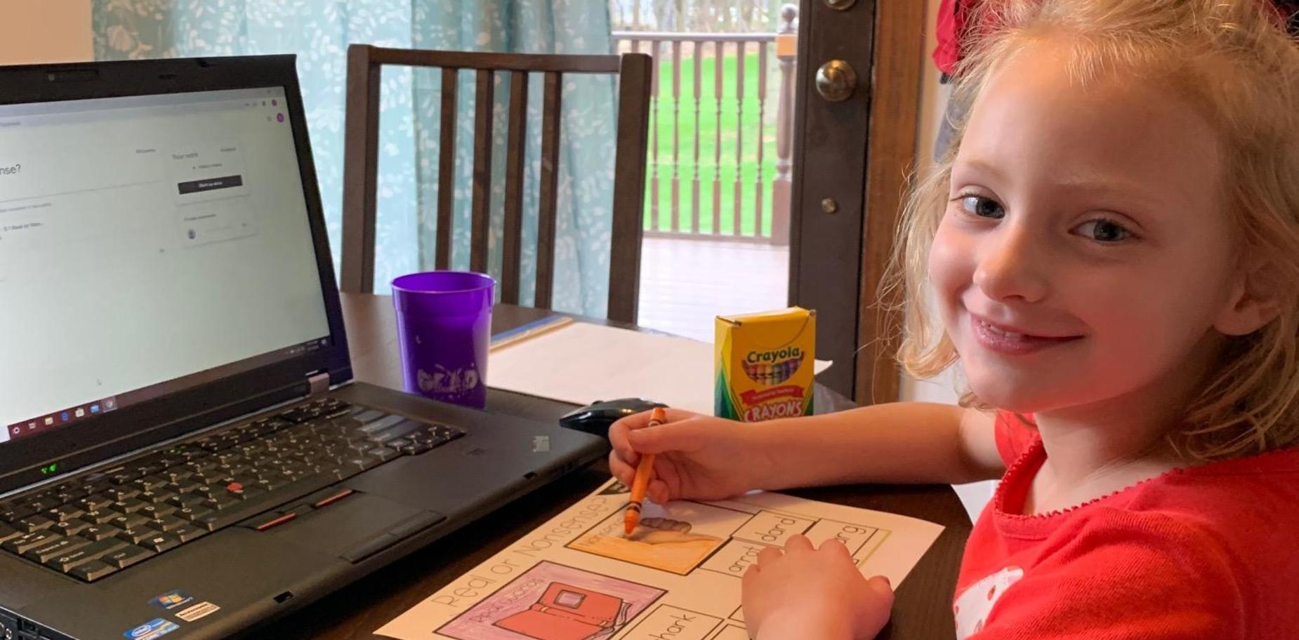 Student working from home