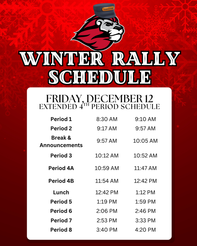 Winter Rally Schedule - December 12