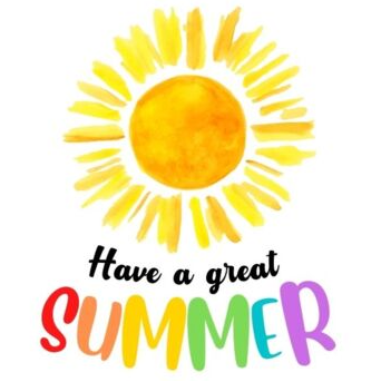colorful sun wishing happy summer