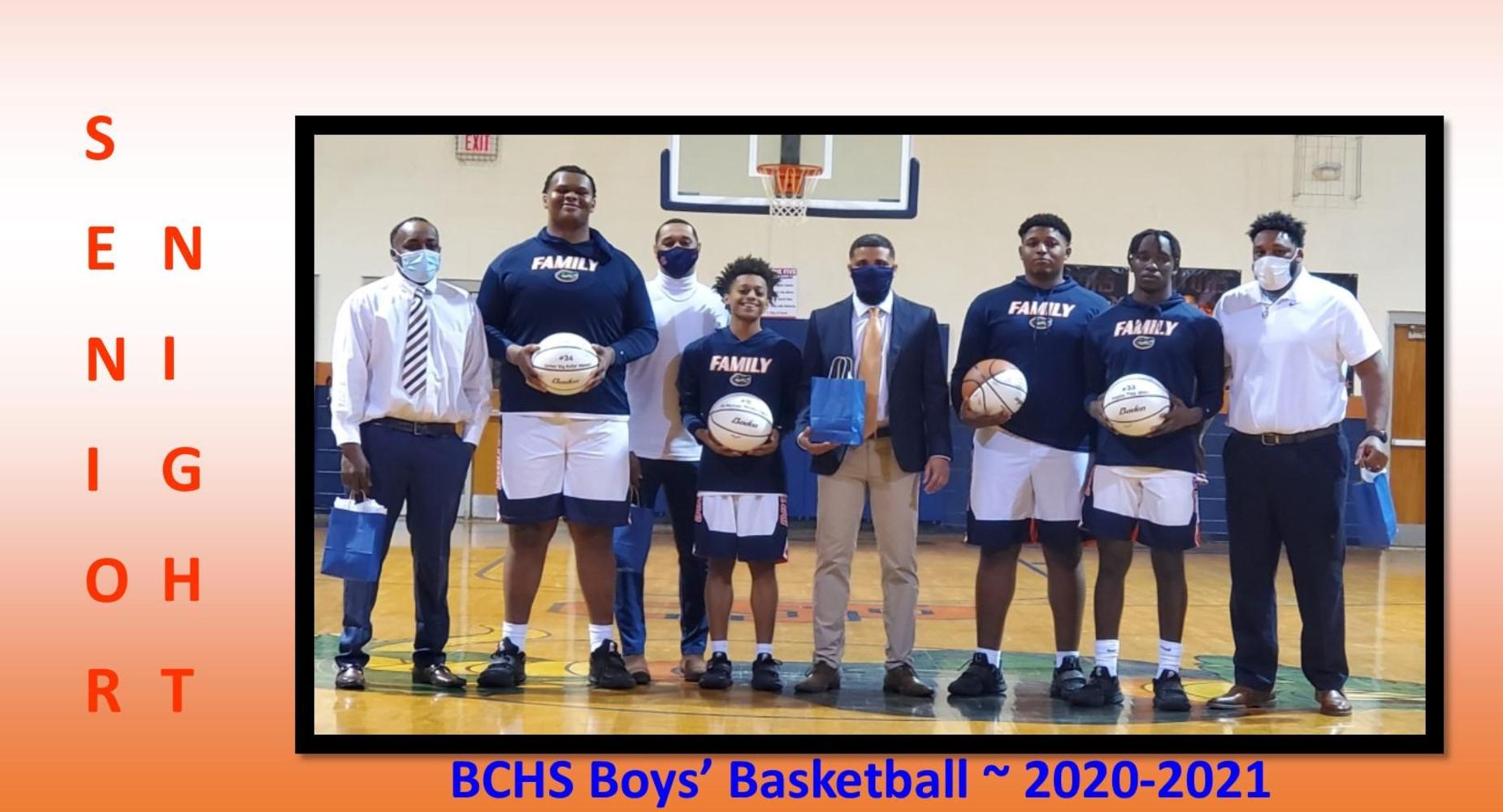 BCHS Boys' Basketball Senior Night - 2-9-2021