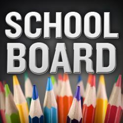 Color Pencils with words School Board