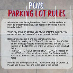 PCHS Parking Registration is now OPEN!