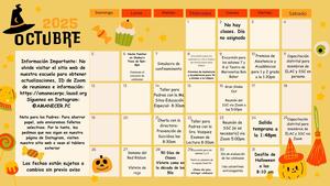 October Calendar Spanish