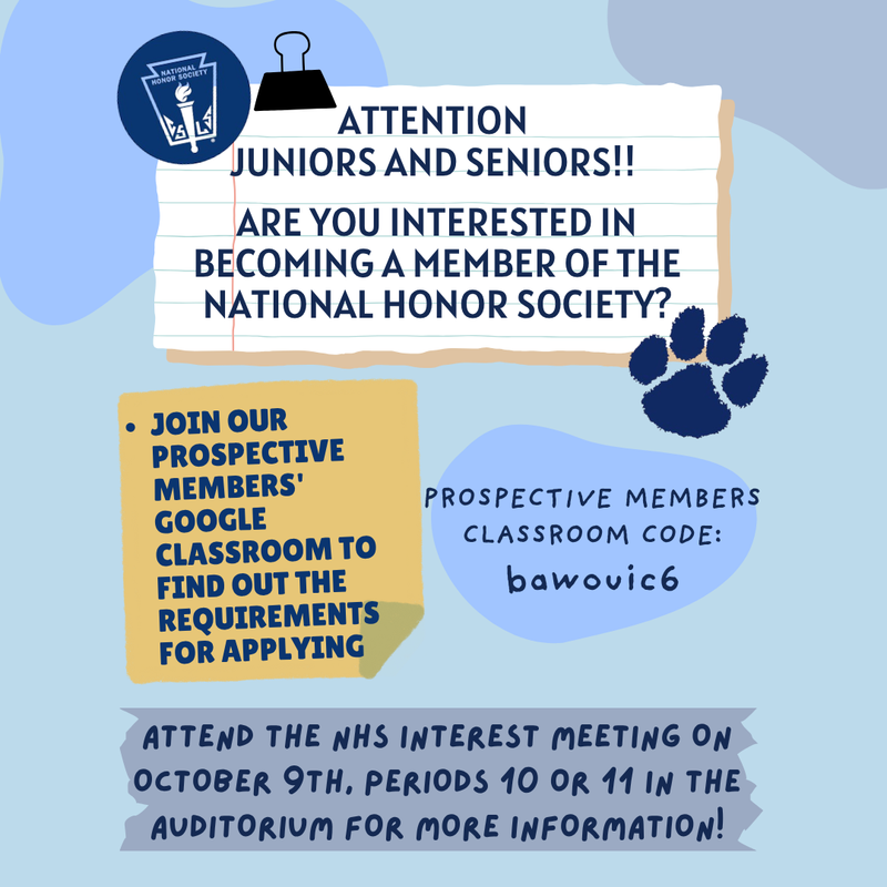 National Honor Society Interest Meeting - October 9, 2025