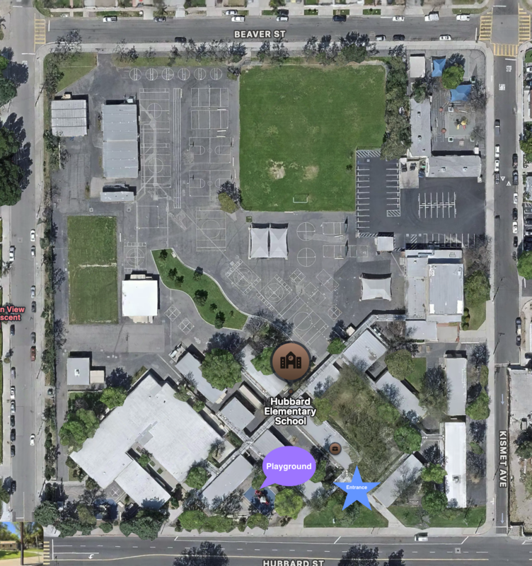Hubbard Map for preschool entrances