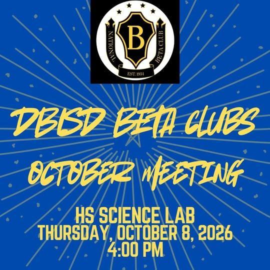 BETA Club Meeting - Thur Oct 8 🧪🔬 Thumbnail Image
