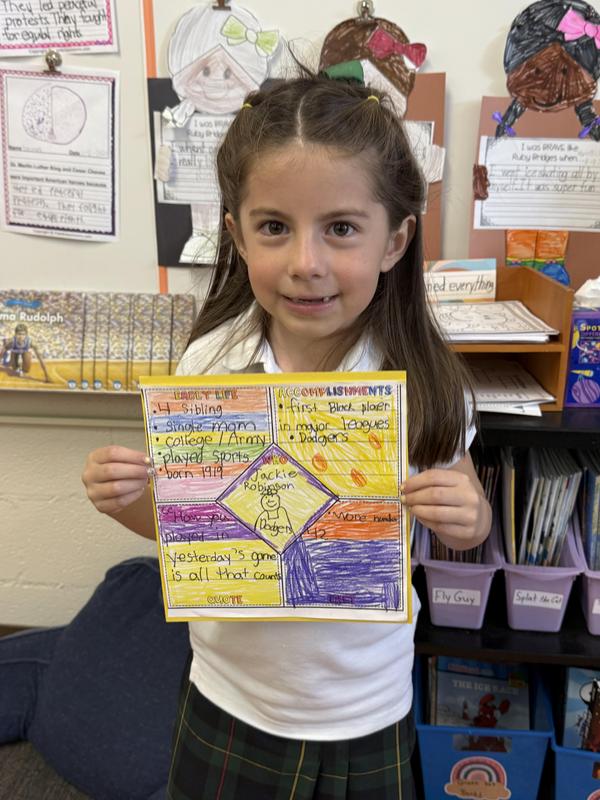 1st Grade Spotlight: Learning About Jackie Robinson!