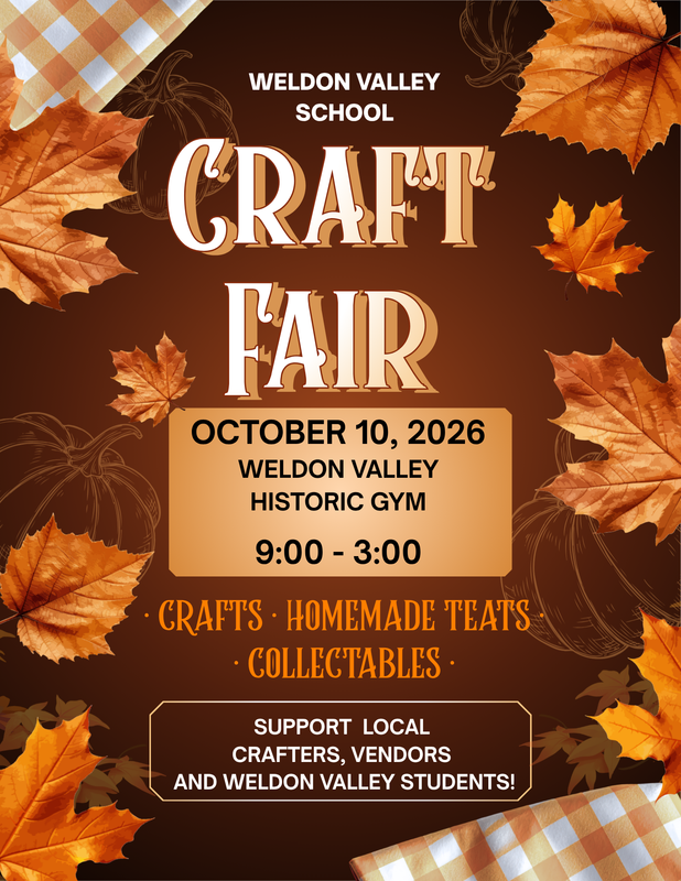 Weldon Valley Craft Fair, October 10