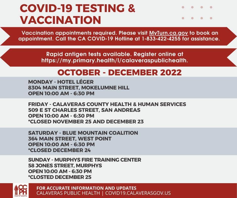 covid testing and vaccine info