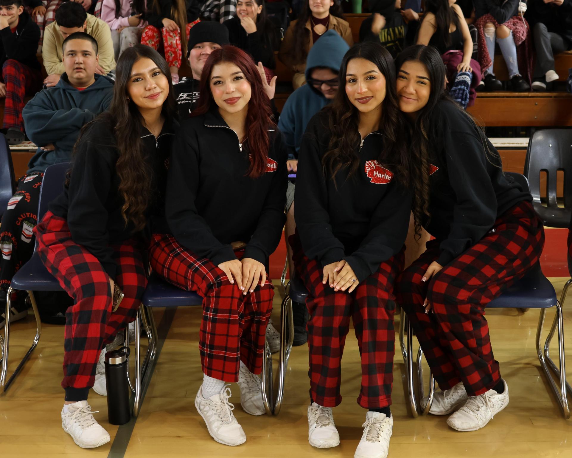 students and staff posing at the winter wishes rally