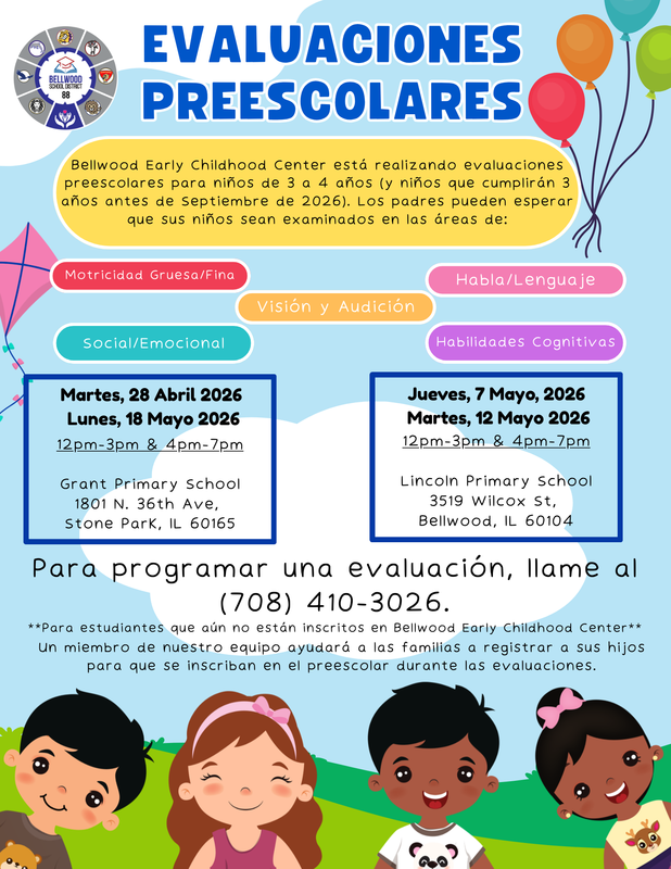 Early childhood screenings at lincoln primary and grant primary starting in April in spanish