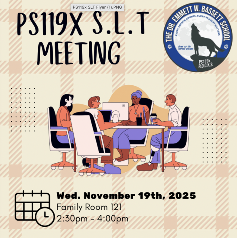 P.S. 119x S.L.T. Meeting November Flyer 2025