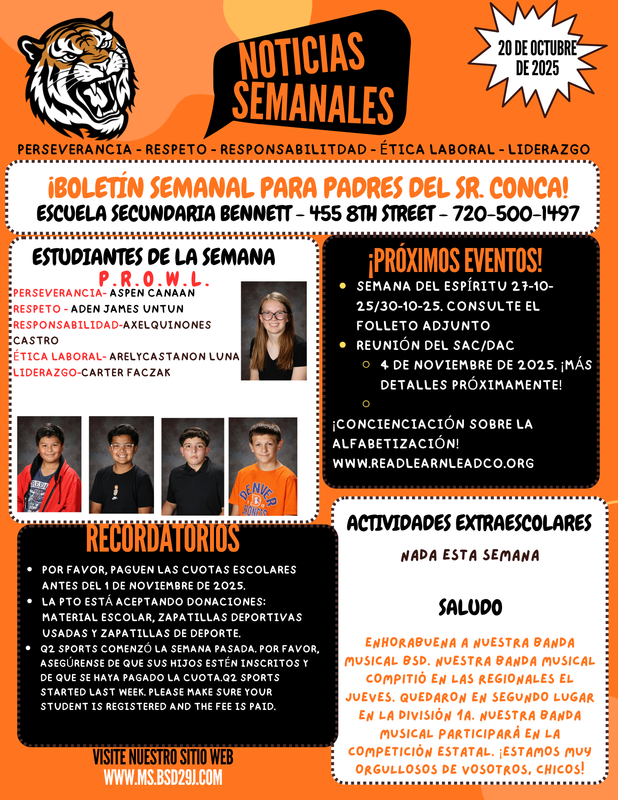 Weekly Parent Newsletter Spanish