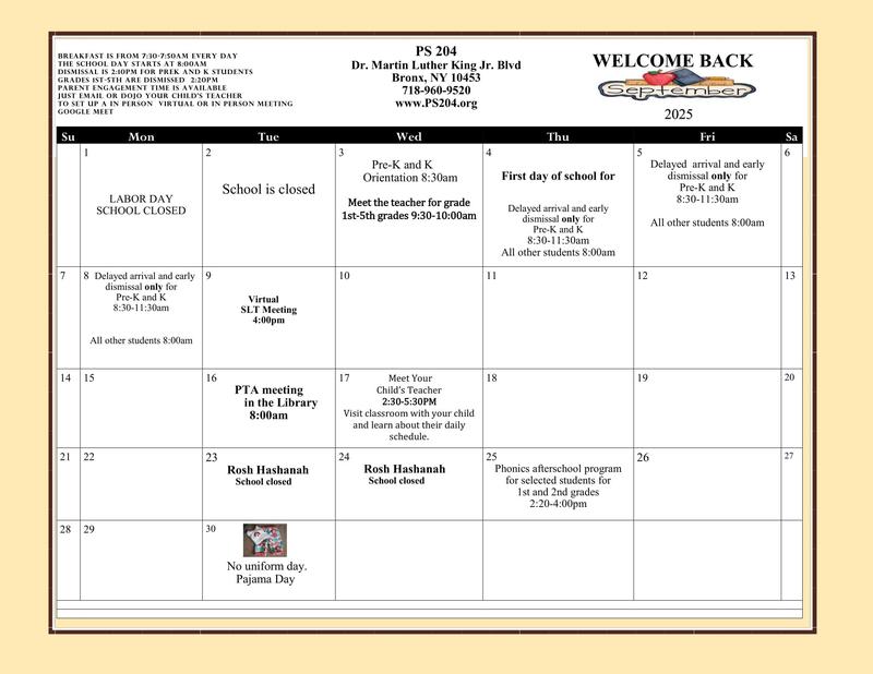 September Calendar 2025