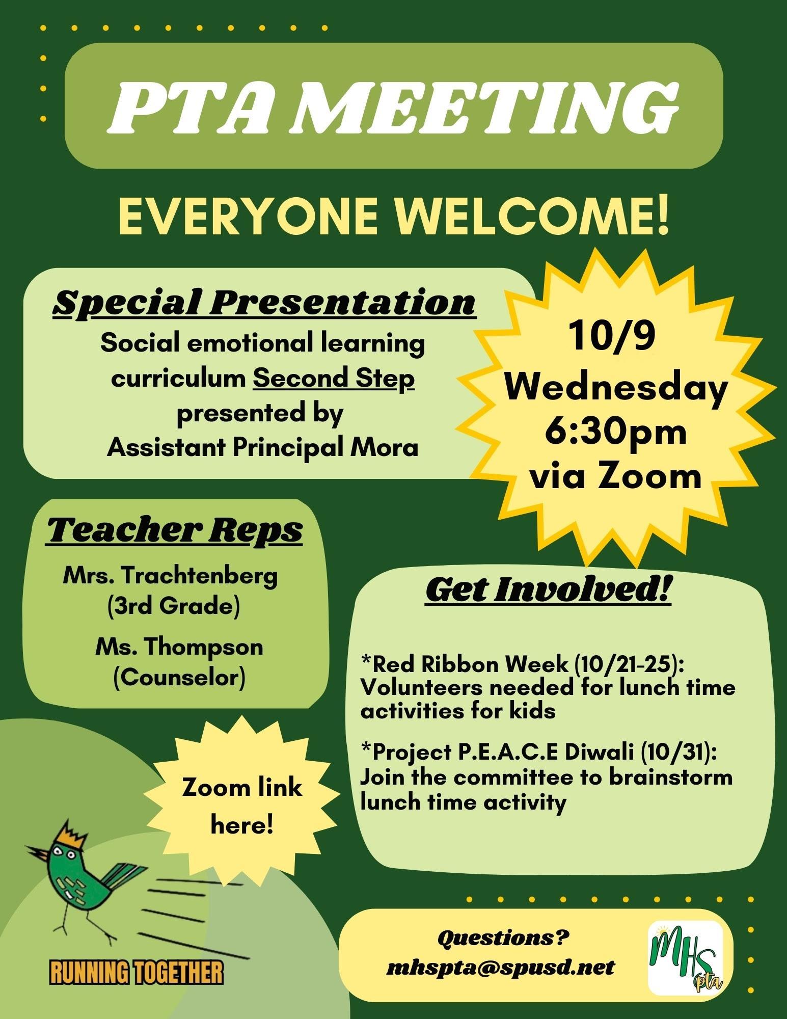 PTA Events, Programs & Volunteering – Parents – Monterey Hills ...