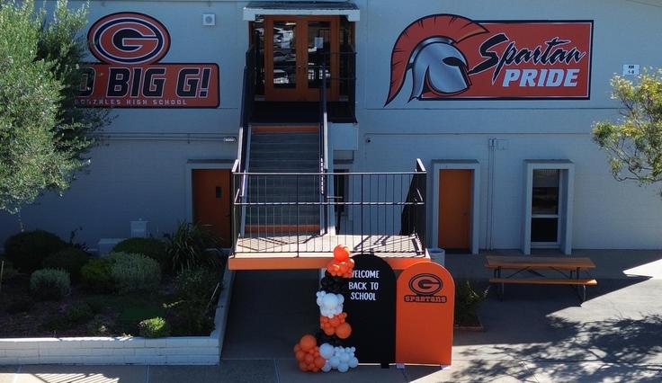 Welcome back to school display at Gonzales High School.
