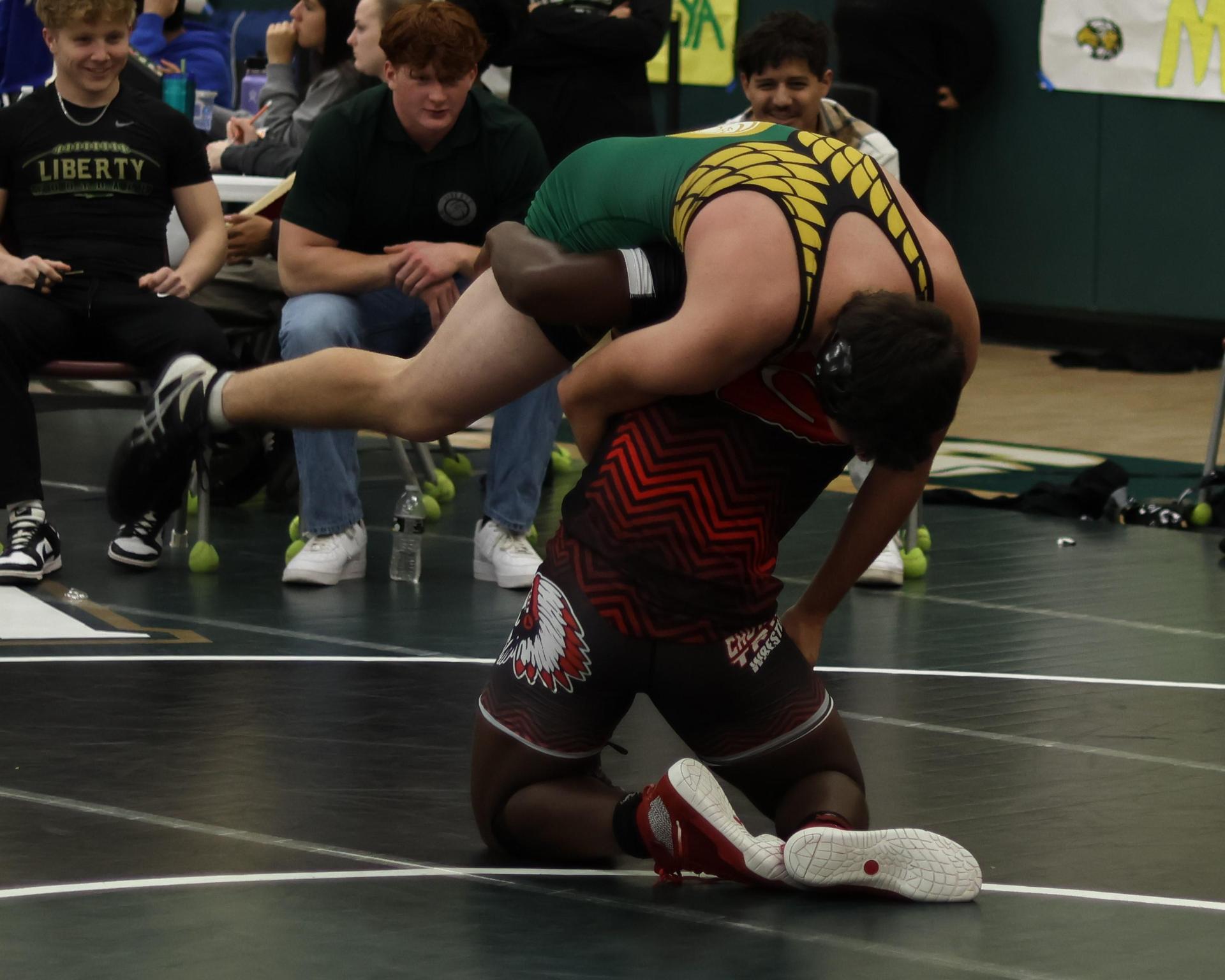 boys wrestling at liberty duals