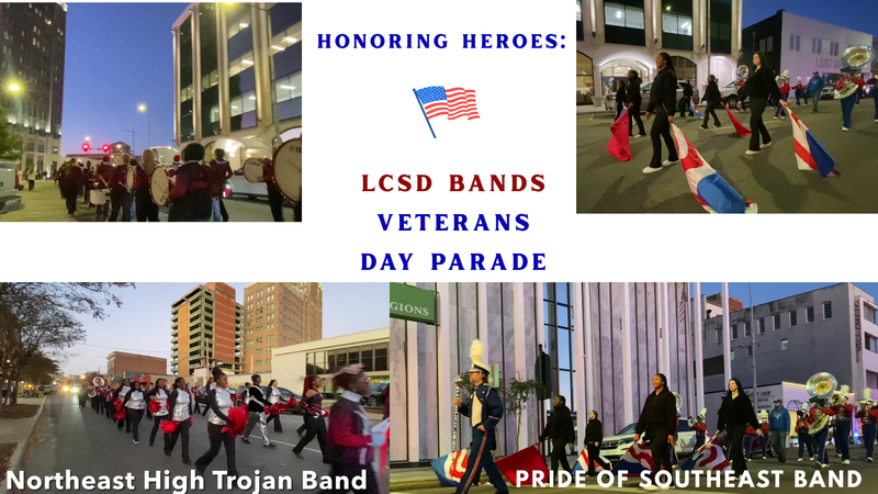 LCSD Bands Participating in Veterans Day Parade in Downtown Meridian