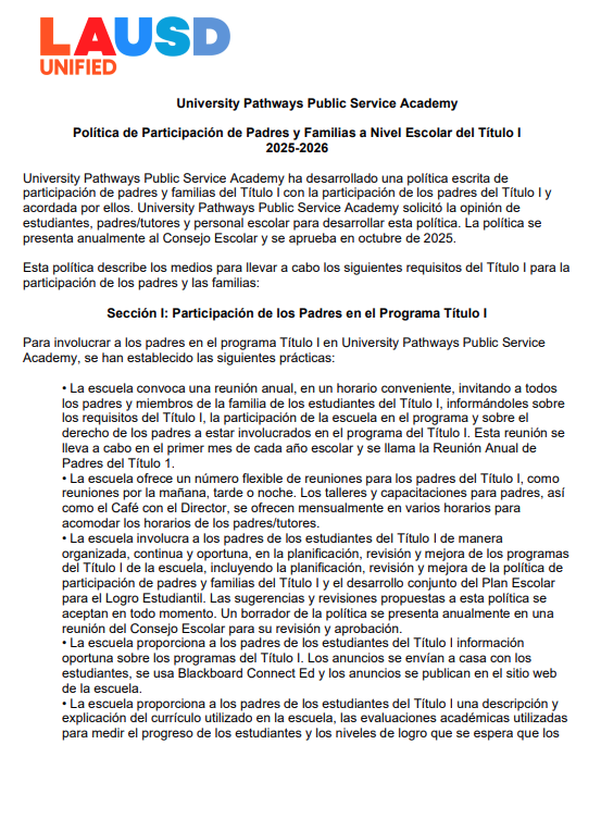 Title I- Spanish