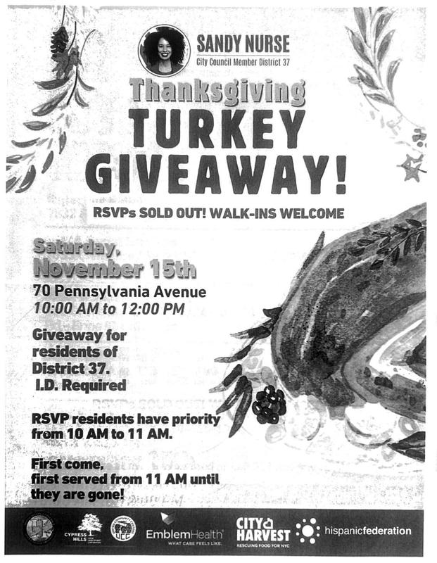 Resources for turkey giveaway