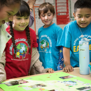 Students learning together in bilingual immersion classroom at Global Village Academy Aurora