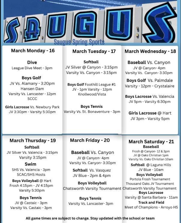 Sports this Week- March 17, 2026