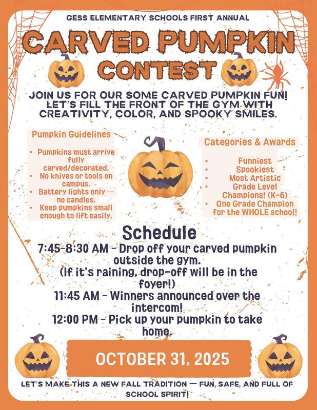 Flyer for pumpkin carving contest