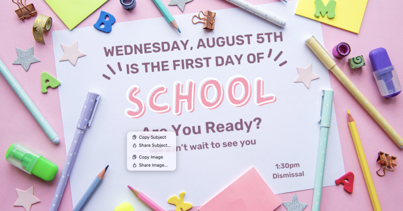 1st day of school