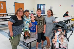 Family posing together at Legacy Family STEAM Night