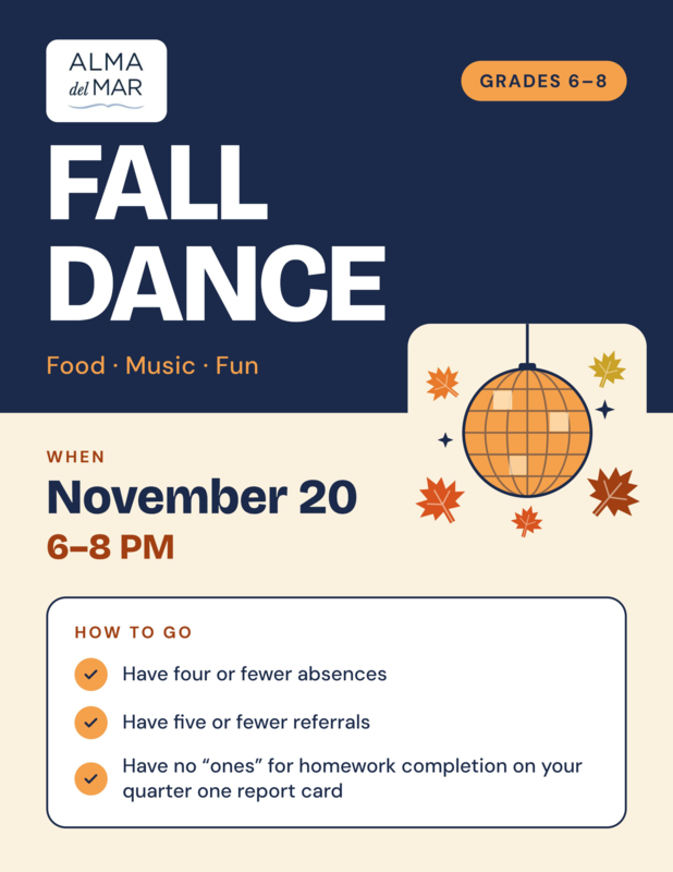 Flyer for the FDC Fall Dance in English