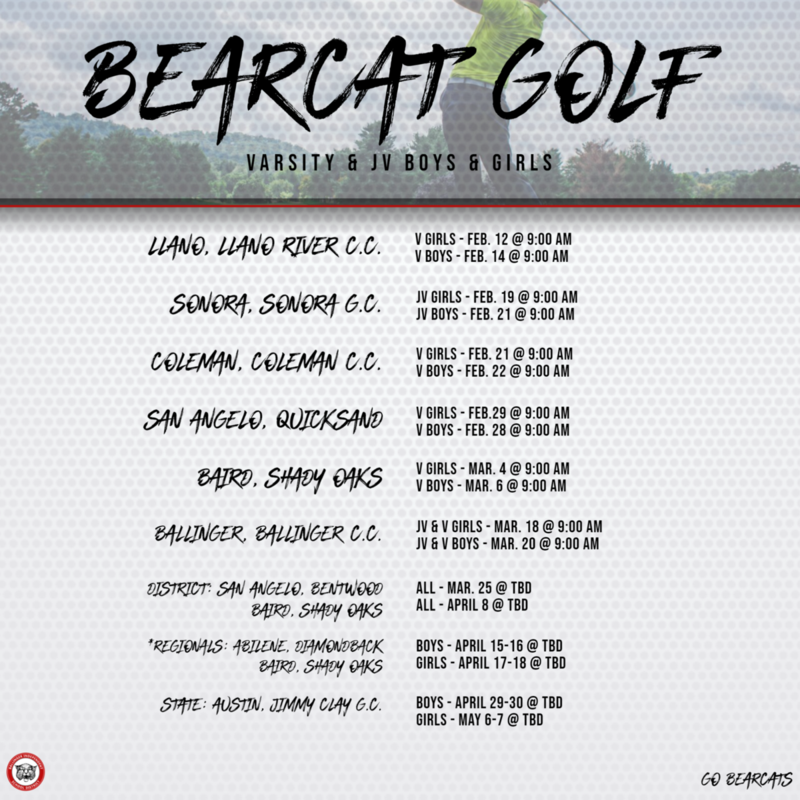 Ballinger Bearcat 2024 Golf Schedule Ballinger ISD