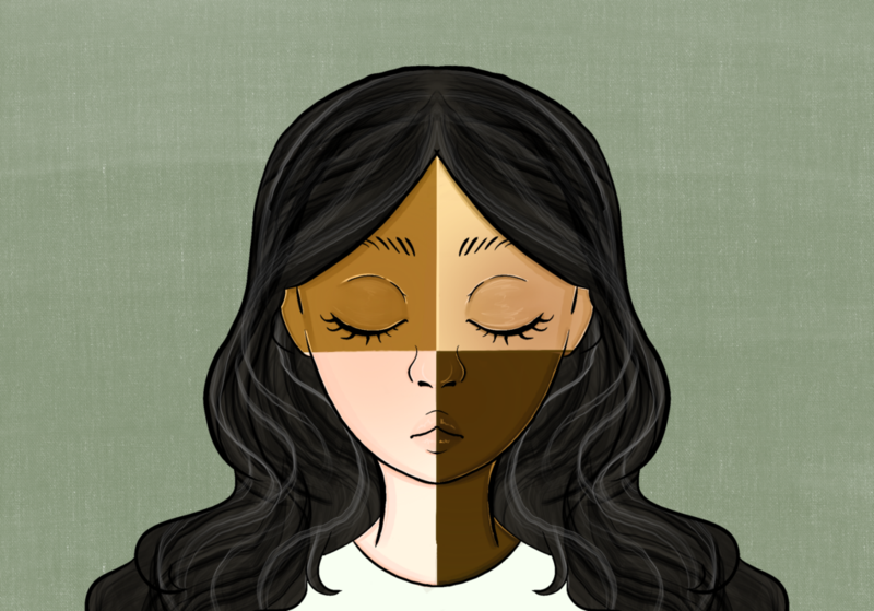 picture of girl who has different skintones