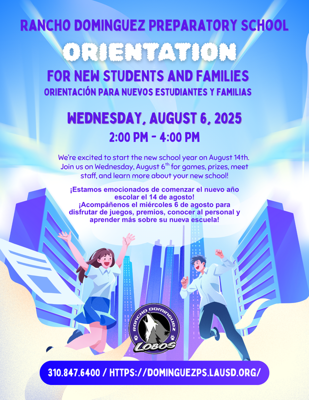 Aug 6 New Student Orientation Flyer