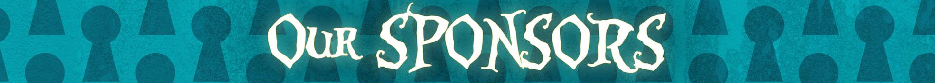 Our Sponsors web divider with blue keyhole background